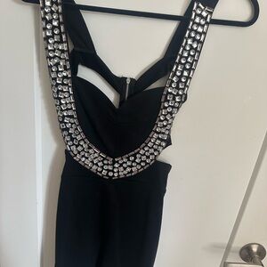 Elegant Black Embellished Dress